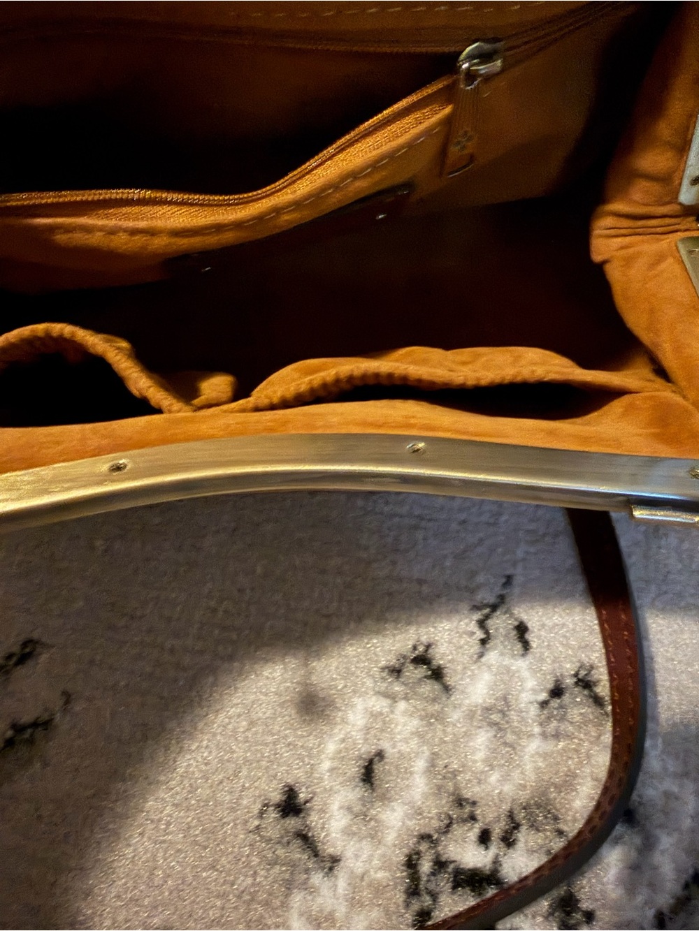 Patricia Nash Dark Brown Croc-Embossed Satchel with Tortoiseshell Top Handle - Picture 4 of 6